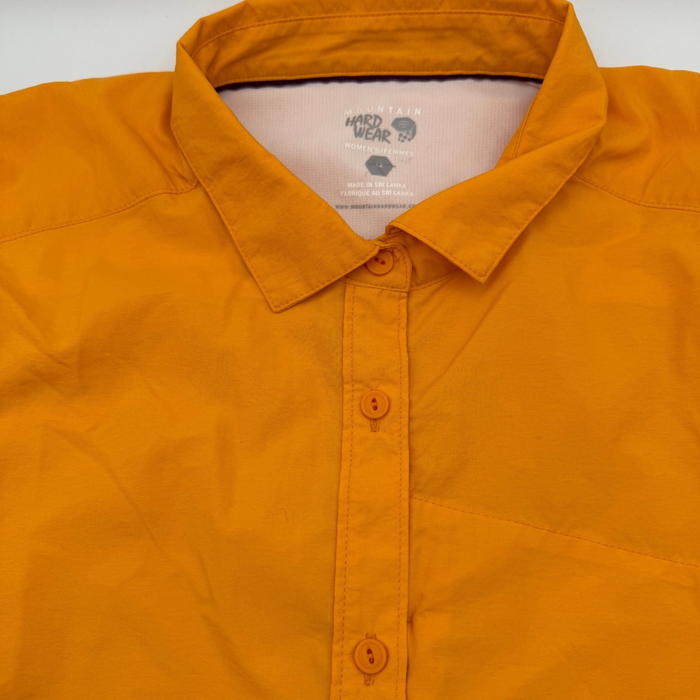 Mountain Hardwear Button Up Short Sleeve Hiking Outdoor Shirt Womens Size 12
